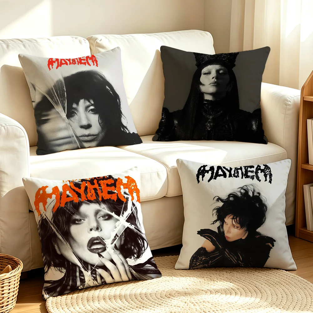 Singer Lady Gaga Cool Mayhem cushion cover Soft Smooth Hidden Zipper Washable Decorative Couch Bedroom Office Housewarming Gift