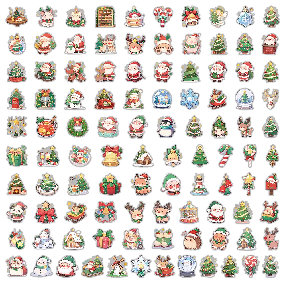 10/50/100/200 قطعة Kawaii الكرتون عيد الميلاد سانتا كلوز ملصقات الجمالية الاطفال DIY بها بنفسك محمول سجل القصاصات لطيف لاصقة تزيين الهدايا