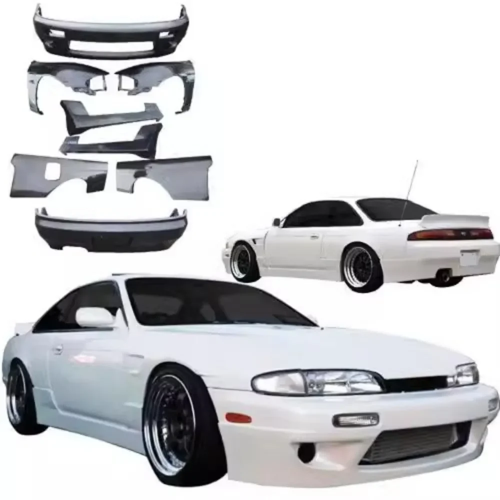 

Front Rear Bumper Side Skirt Fender Eyebrow Assembly For Nissan S14 240SX 1995 1996 Auto Accessories