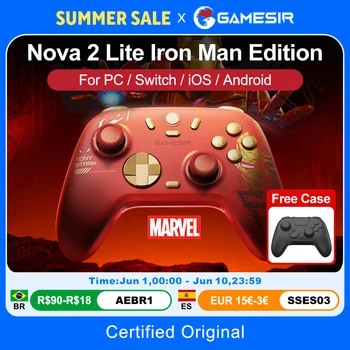 GameSir Nova 2 Lite Iron Man Edition Bezprzewodowy kontroler do gier PC dla Windows iOS Android Mobile Steam Switch 2&1 Controle