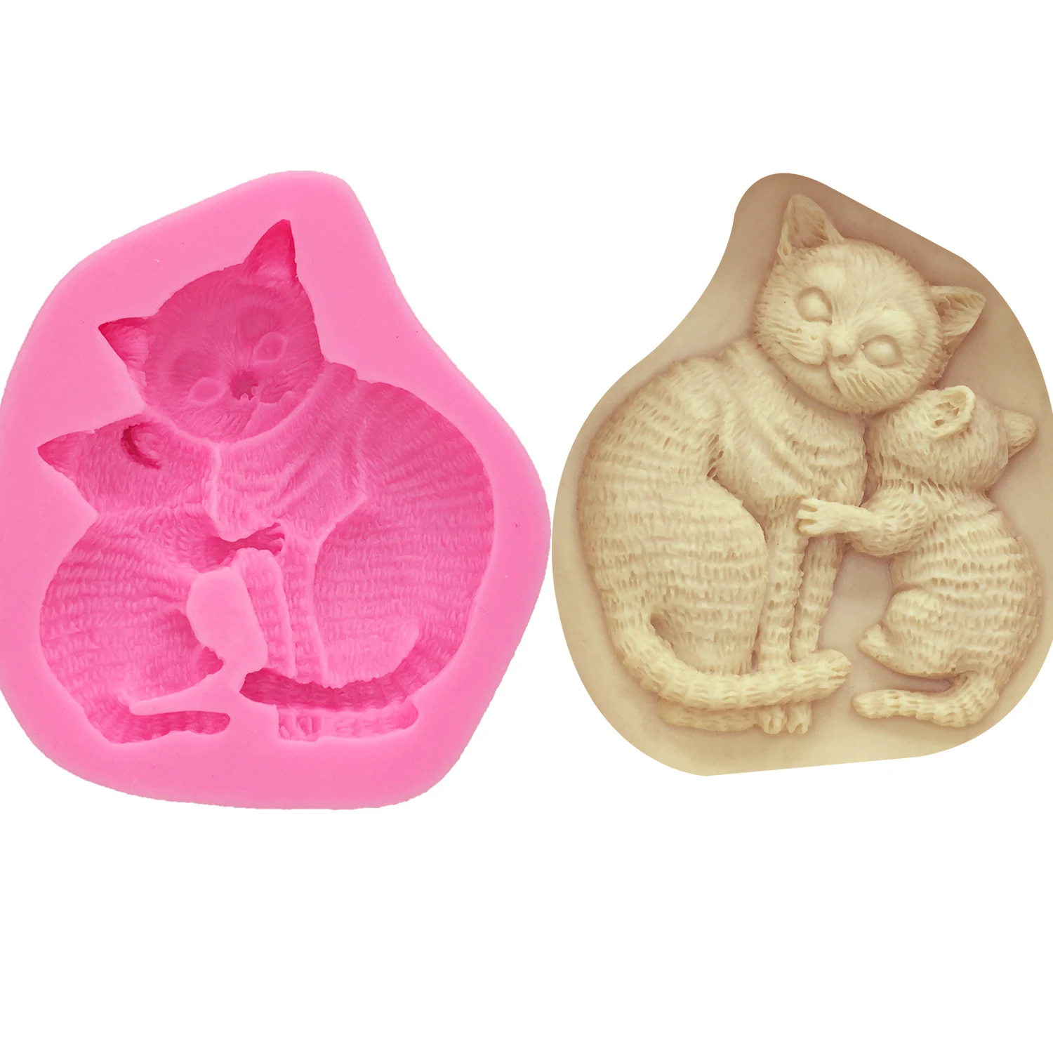 Cute 3D Kitten Silicone Mold for Candle Making Soap Epoxy Resin Jewelry DIY Gift Supplies