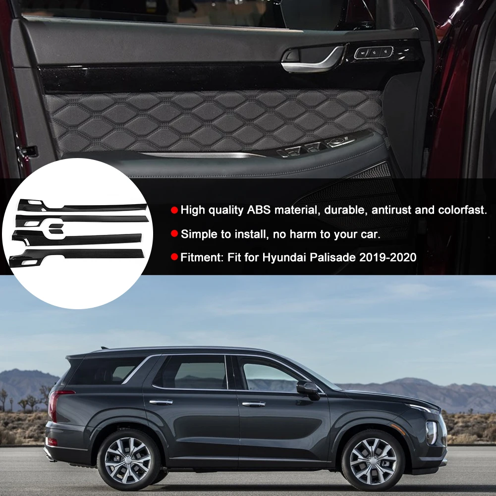 

Car Interior Decoration Inner Door Armrest Cover Car Interior Door Armrest Stripe Trim Carbon Fit for Palisade 2019-2020