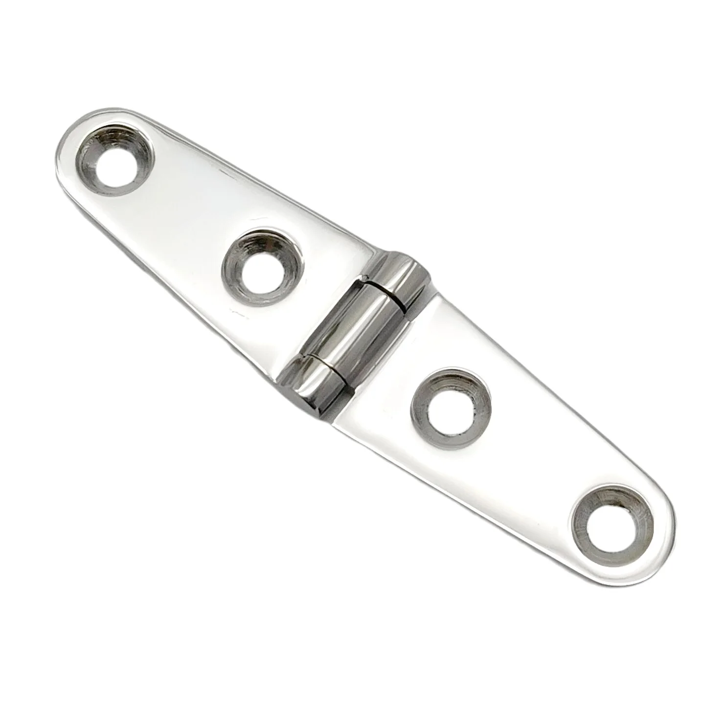 Marine Grade 316 Stainless Steel Long Strap Hinge 4 Mounting Holes Mirror Polish Boat Yacht RV Hatch Cover Door Hinge Rustproof