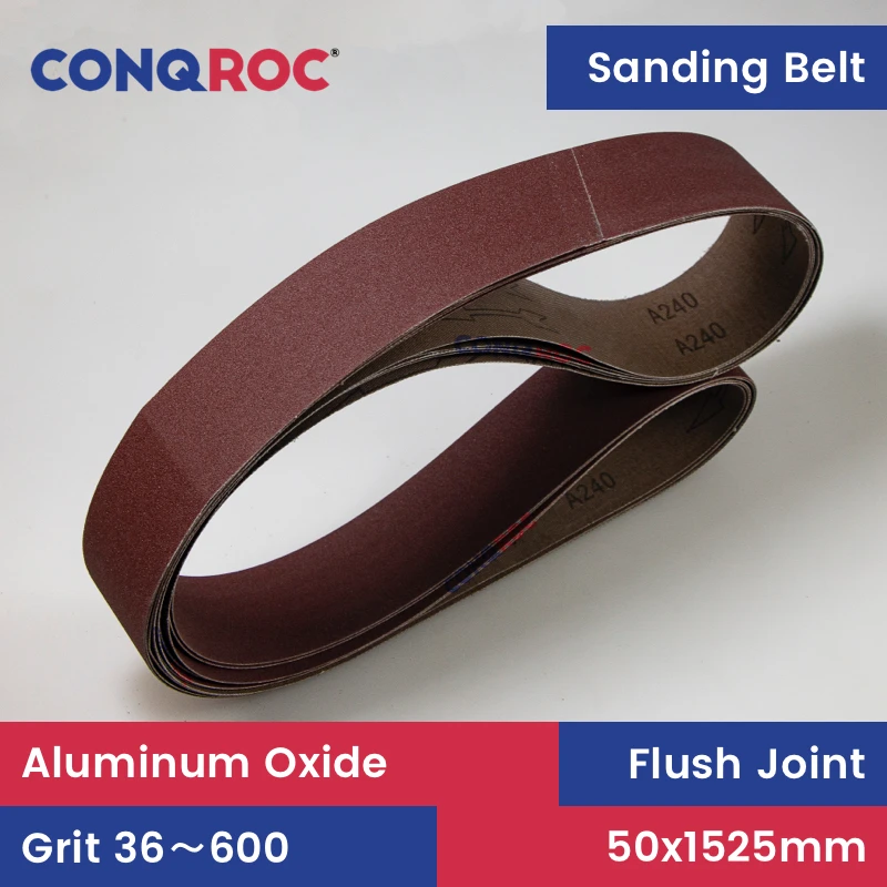 5 Pieces 50x1525mm Sanding Belts Aluminum Oxide 2