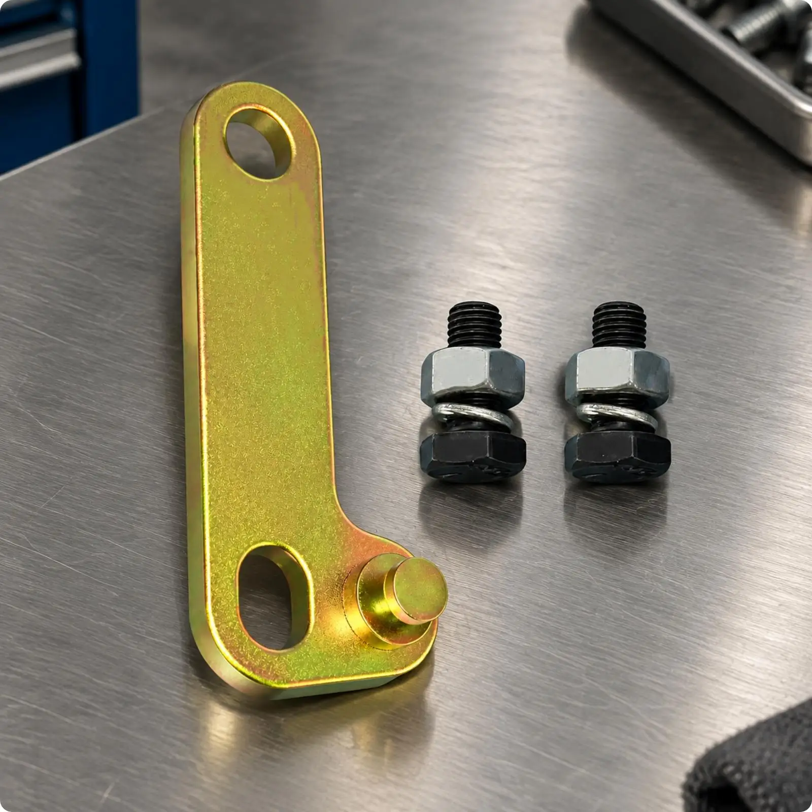 20-121 Carburetor Linkage Bracket for 700R4 Transmission Kickdown Throttle Lever Steel Mounting Kit with Washers and Nuts