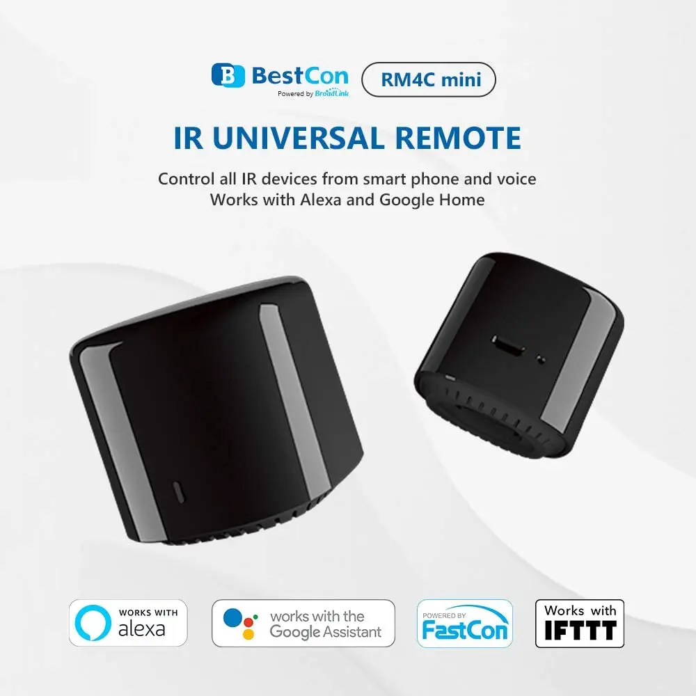 

Broadlink Universal Wifi IR Mini Remote Control Compatible Alexa Google Assistant For AC Bestcon RM4C mini