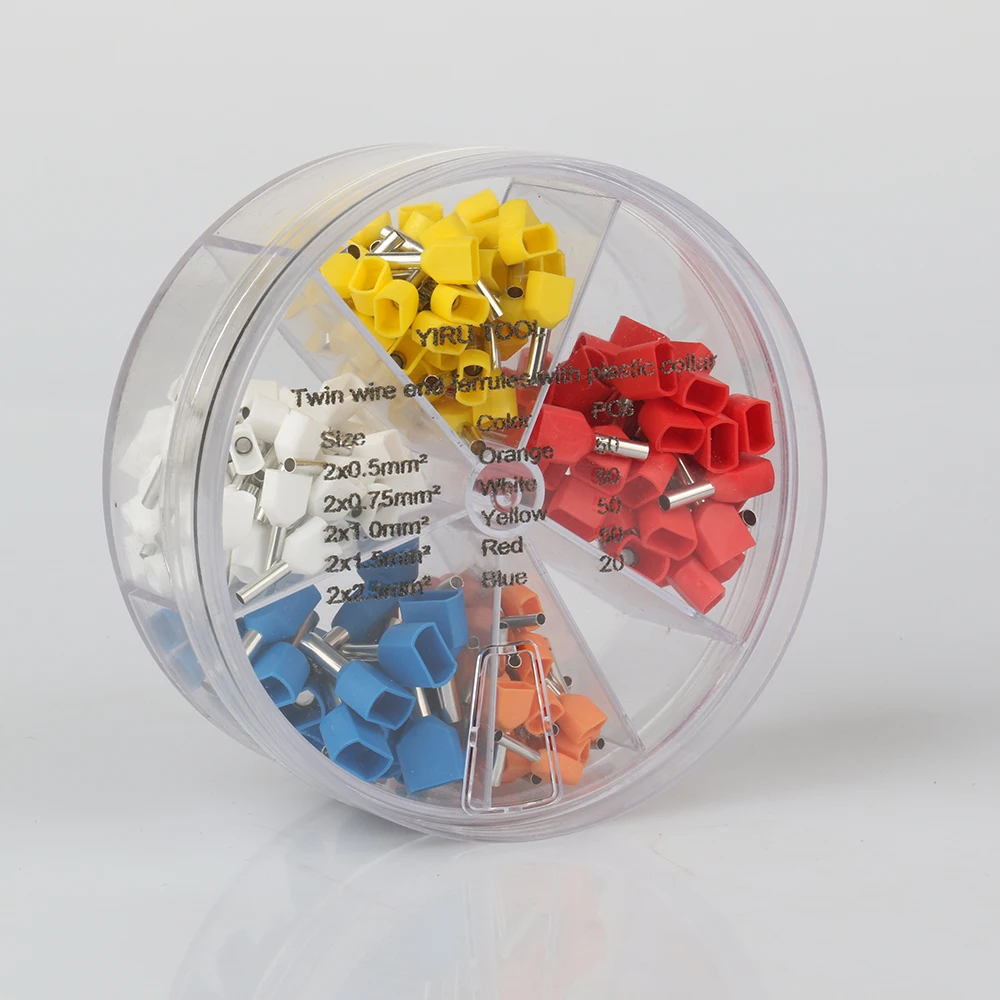 YIRU Tool 220pcs Twin-Wire Ferrules Terminal Kit for Electrician, Electronic Using with High Quality Guaranty