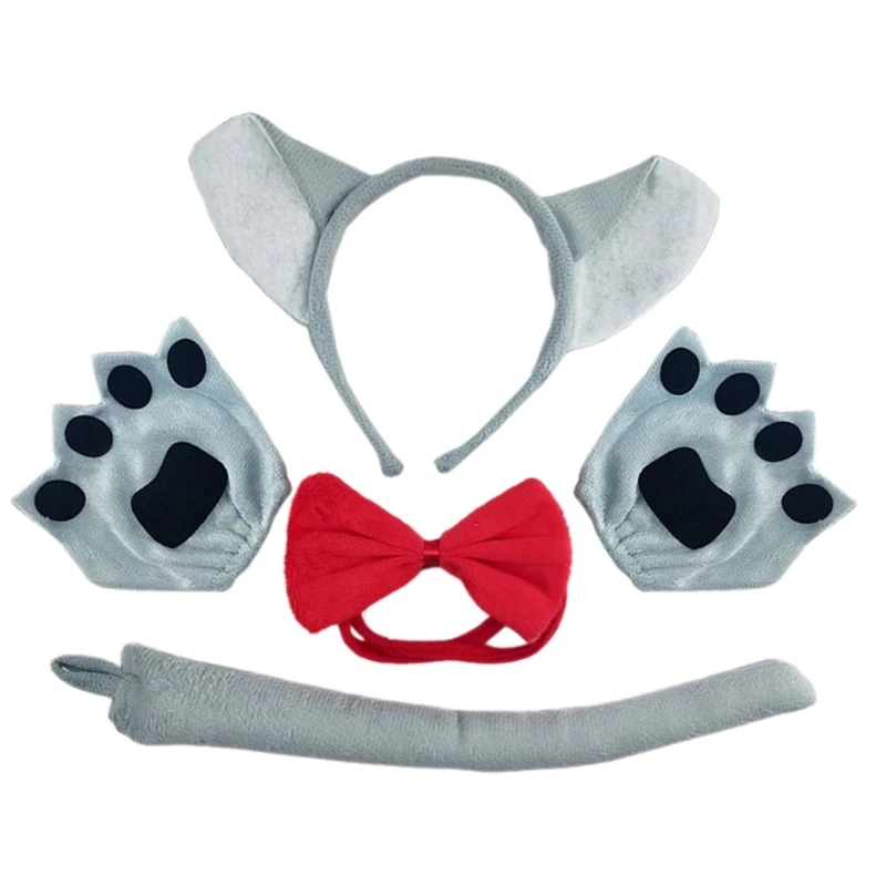 

Костюм волка на Хэллоуин, наборы для одевания животных для взрослых, наряд на Хэллоуин, включает в себя ленту для волос, хвост,