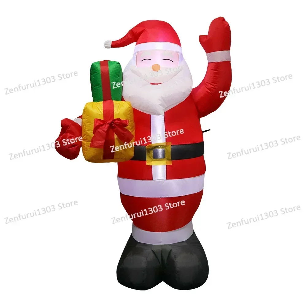 

Christmas decorations, lights, inflatable event venue layout props 1.5m inflatable gift package Santa inflatable