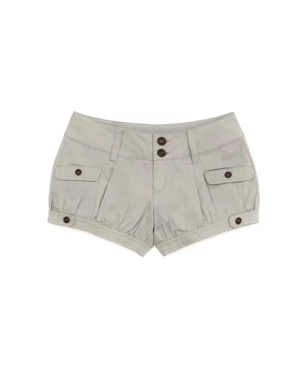  Gold Multi-Color Hug Your Skin Low Waist Pumpkin Short Pants Korean Style Slimming Workwear Trousers Casual Cotton Str...