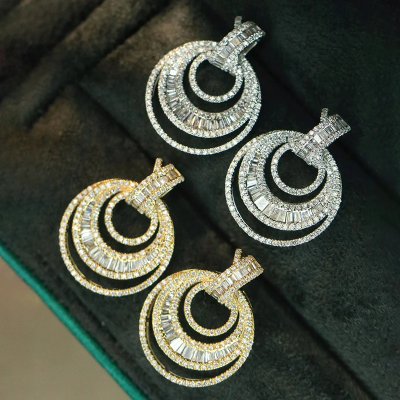 Aazuo 18K White Gold Yellow Gold Diamond Jewelry Set - Round Necklace Earrings For Women And Girls Perfect for Special Occasions view 5