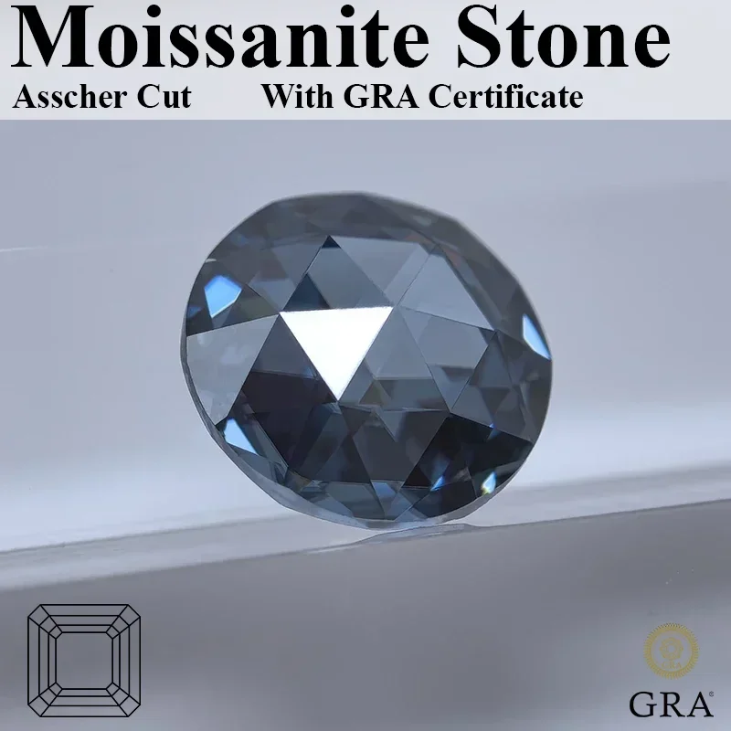 Top Quality Moissanite Royal Blue Color Round Shape Double Faced Rose Cut Charm Beads for DIY Jewelry Making Materials with GRA