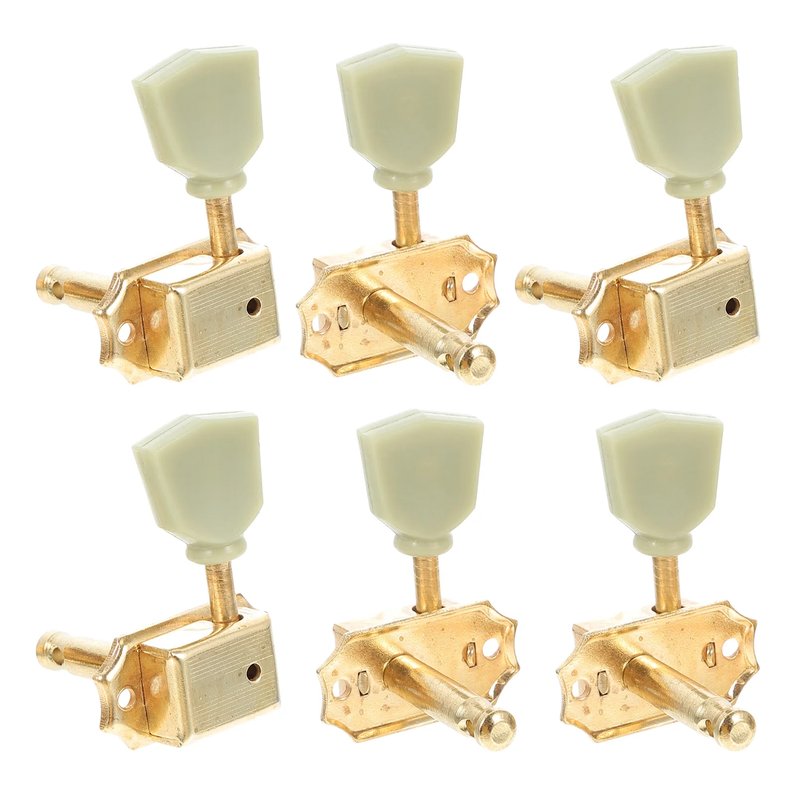 

6pcs 6 Gold Tuners Electric Head Knobs Replacement Half Closed Metal Pegs Durable Guitar Parts Guitar Part Accessories
