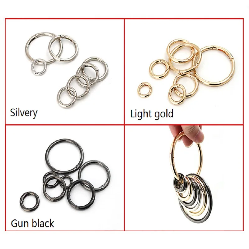 4Pcs/set 2 Inch Creative ring case and bag buckle Metal spring buckle Alloy hook Simple open ring Quick hanging key chain