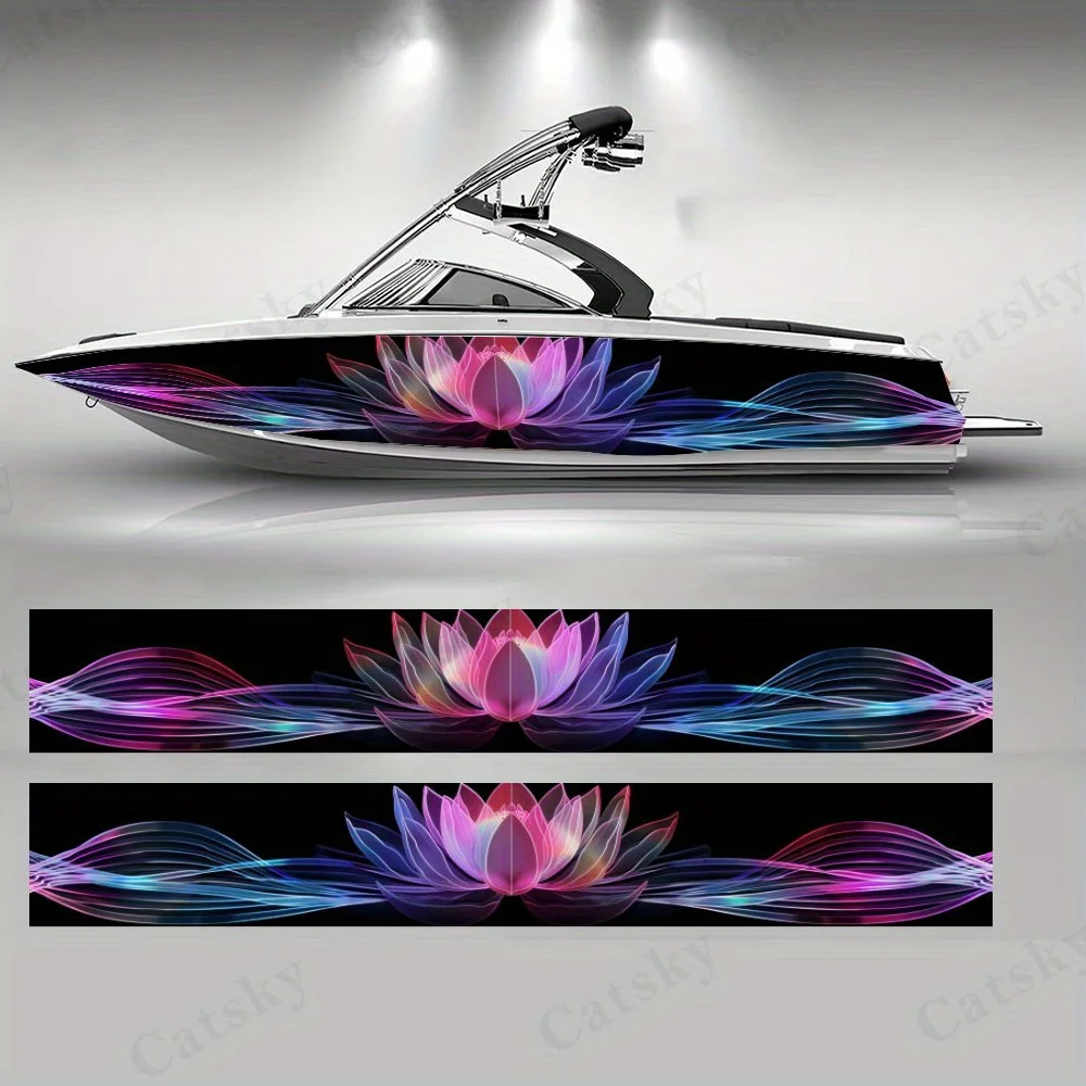 

Tech Style Lotus Boat sticker vinyl ship pontoon deck Boat fishing decorative pontoon boats decal