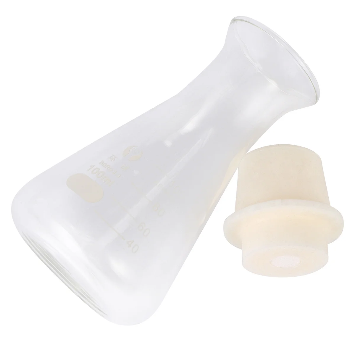 

1Pcs Glass Flask Conical Cork Laboratory Experiment Chemistry Durable Standard Clear Scale Eco-Friendly Glass Flask