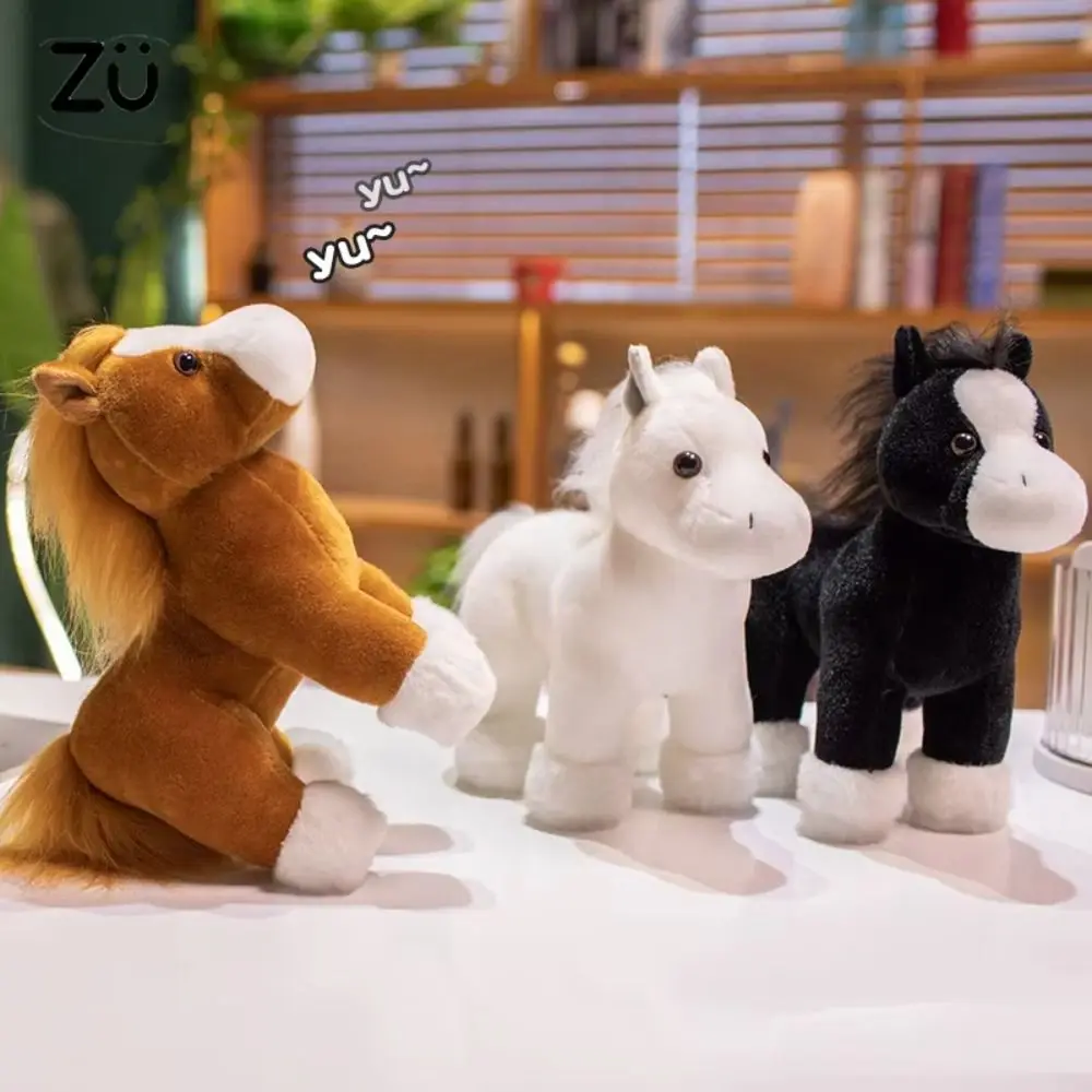 

PP Cotton Fine Horse Soft Comfortable Simulation Stuffered Pony Doll Portable Cartoon Long Hair Horse Stuffed Doll New Year