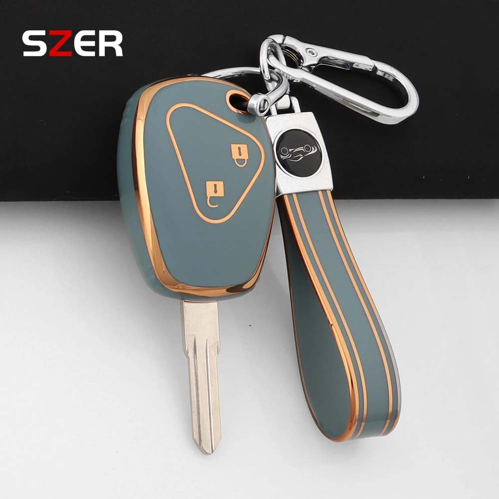 Modische TPU-Autoschlüsselhülle für Renault Trafic Clio Duster Logan Dacia Sandero für Nissan Terrano Almera Schlüsselanhänger-Schutz.