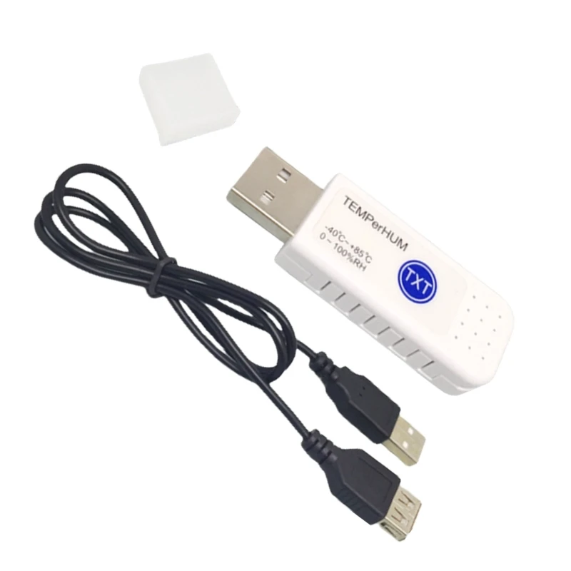 USB Temperature Data Logger Reusable Recorders Thermometers High Accuracy with Email Alarm Data Storage for Warehouse