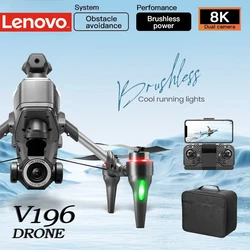 Lenovo V196 Drone 8K Professional 4K HD Camera 5G Wifi 360° Obstacle Avoidance Brushless Foldable Quadcopter RC Drone Toys