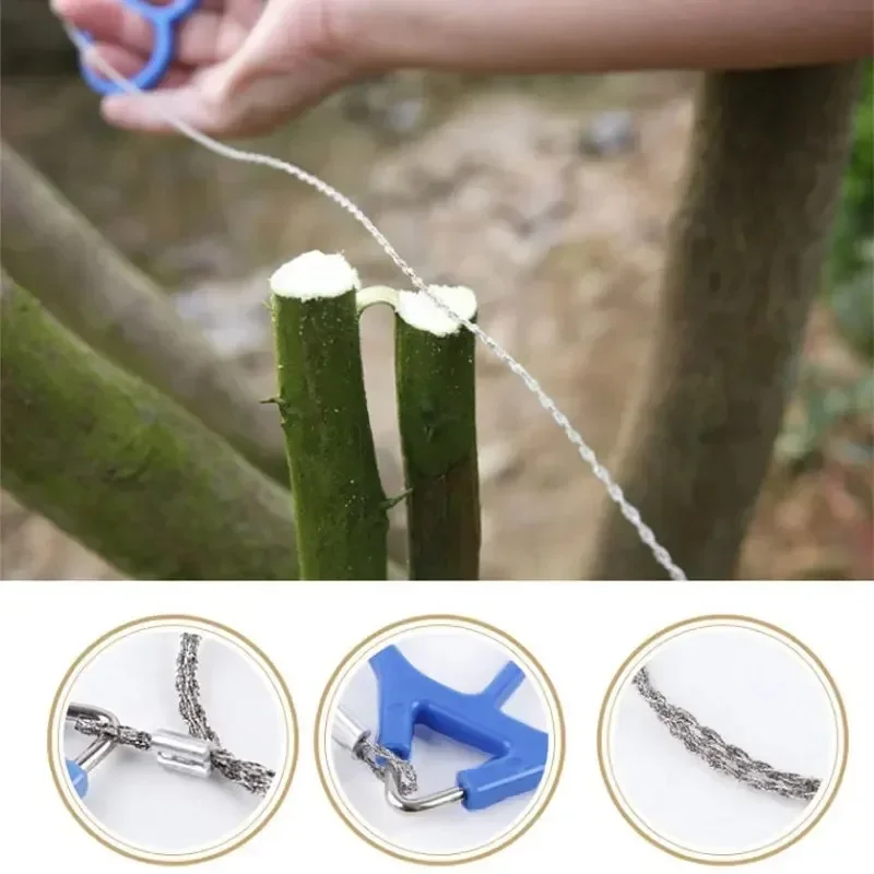 

1/3/5Pcs Rotation Portable Wire Saw - Stainless Steel EDC Tool for Camping/Hiking, Anti-Slip Grip W/ Ring Outdoor Accessories