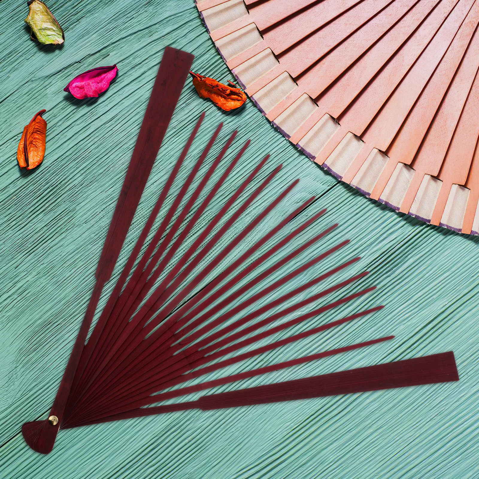 

Unfinished Wooden Folding Fan Frame DIY Kit for Handmade Craft Chinese Style Portable Handheld Fan Decor Wedding Party Favor