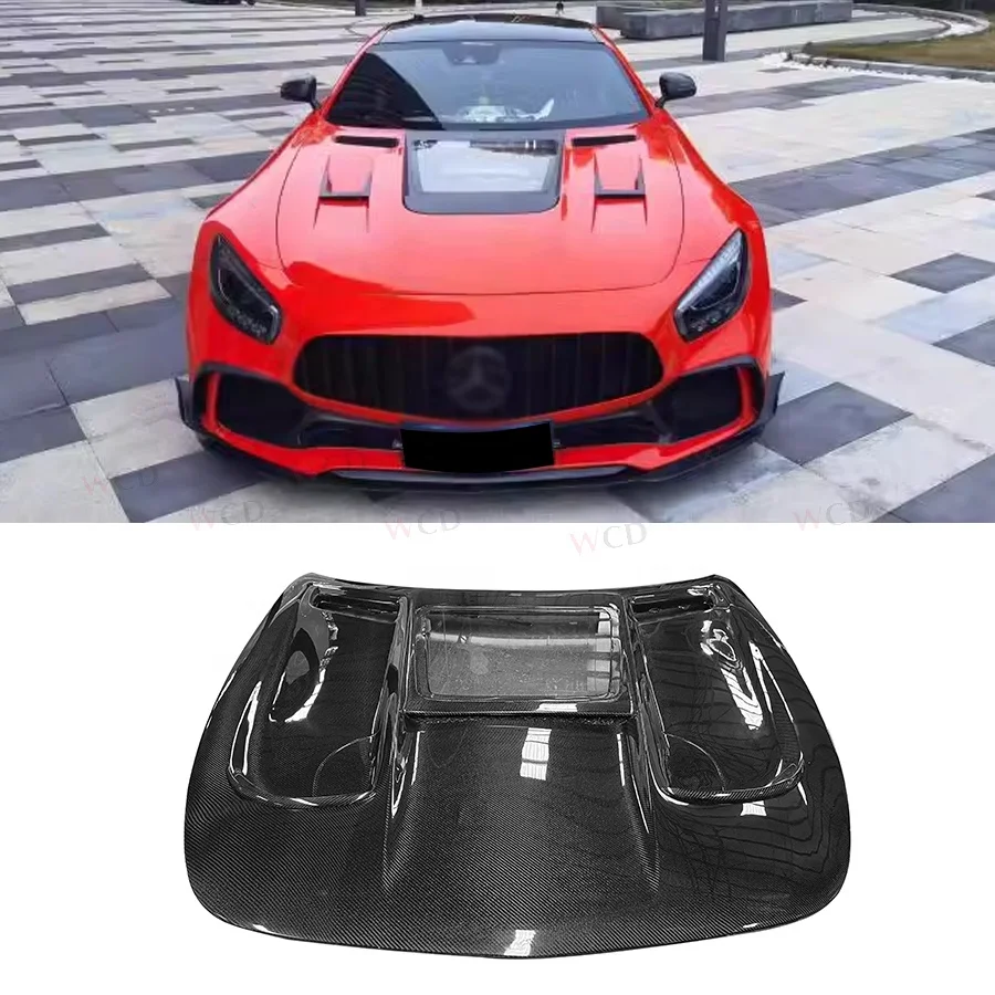 IMP Style Carbon Fiber Transparent Engine Hood For Mercedes Benz AM G GT GTC GTS 2015-2018 Car Bonnet Hood