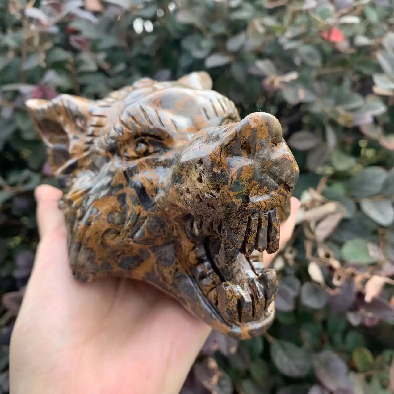 Natural Leopard Stone Crystal Quartz, Wolf Head, Room Decoration, Energy Gems, Reiki Healing, Gifts