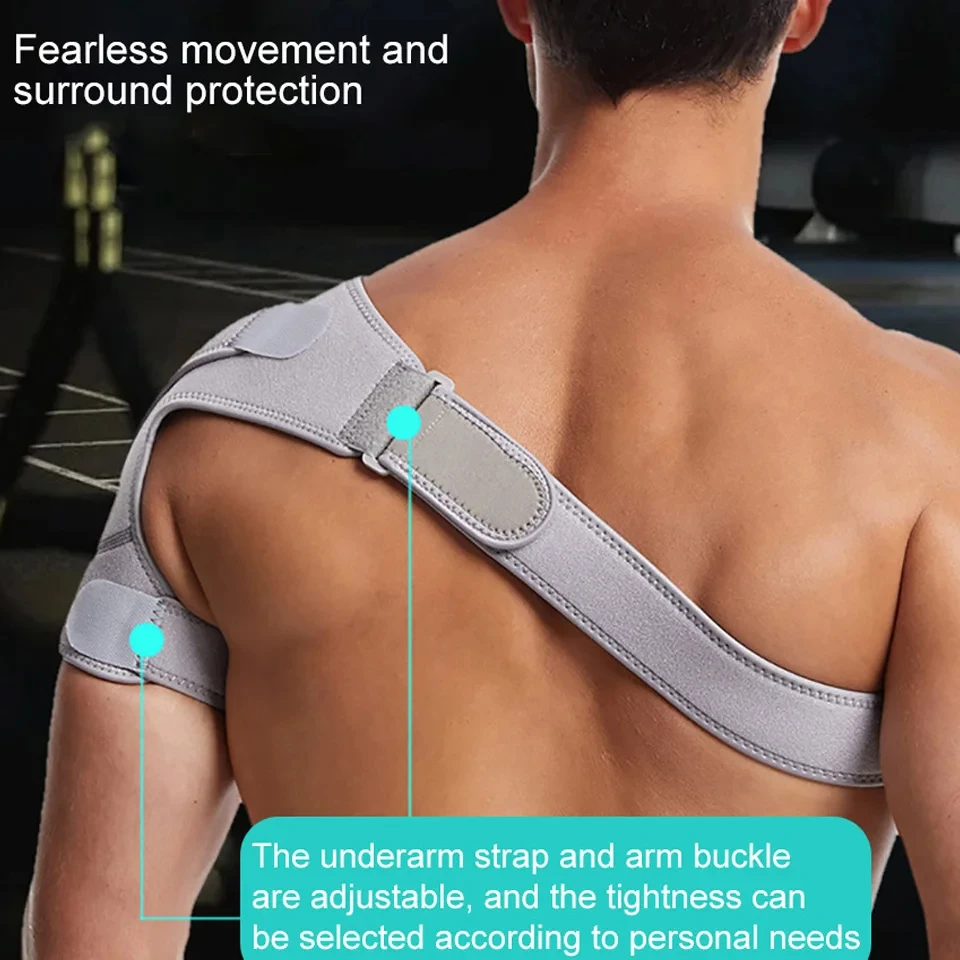 Adjustable Shoulder Support Brace pad Belt Band Strap Wrap Neoprene Shoulder Compression Sleeves Back Brace Guard Bandage Unisex