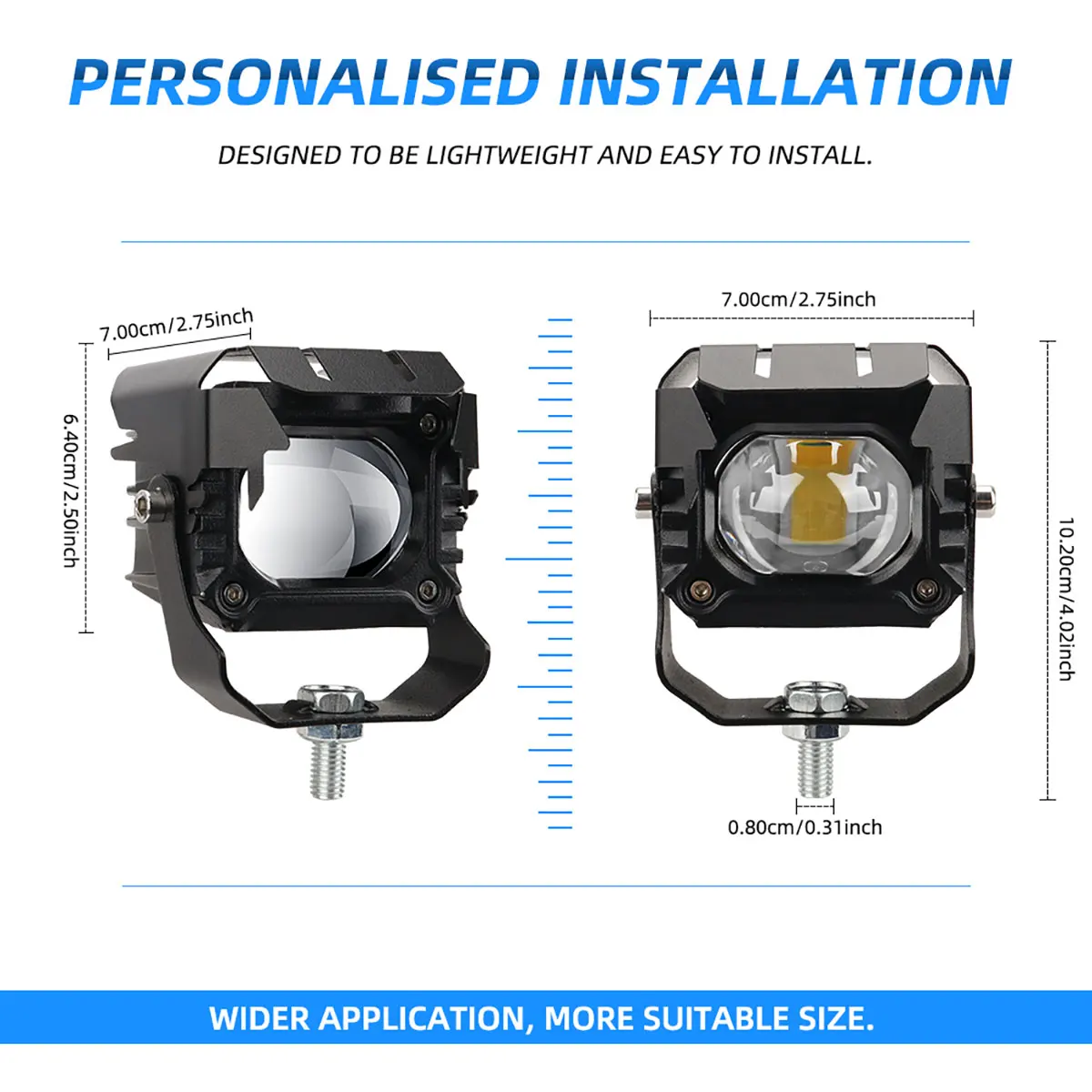 KEVANLY 30W motocyklový LED laserový reflektor se stínidlem 12-24V 3570 čip pro UTV ATV JEEP - Image 2
