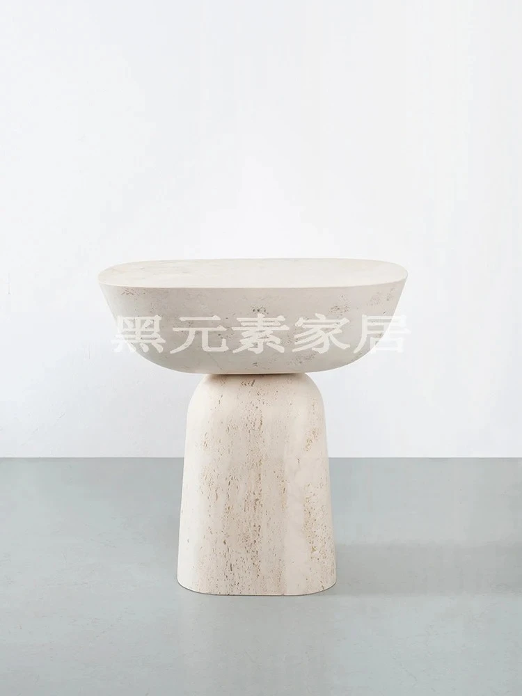 

Designer natural hand-carved Roman cave stone edge, creative sofa side table, small apartment