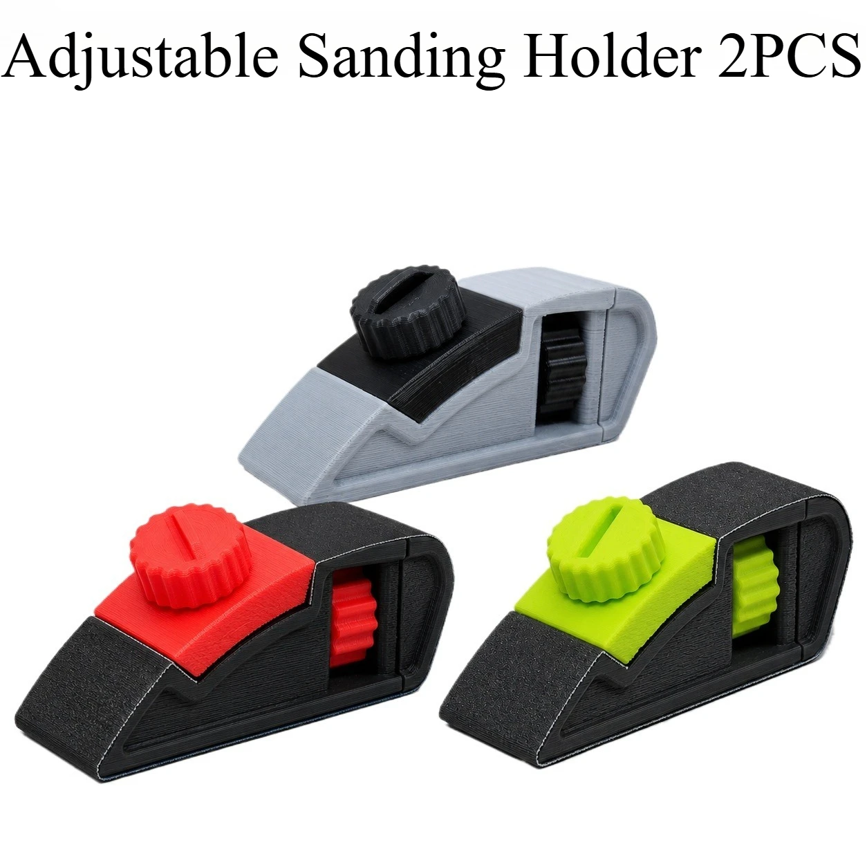 2PCS Adjustable Tension Handheld Sandpaper Holder Clamp for Woodworking Models Polishing Sanding Tool with Quick Change Design