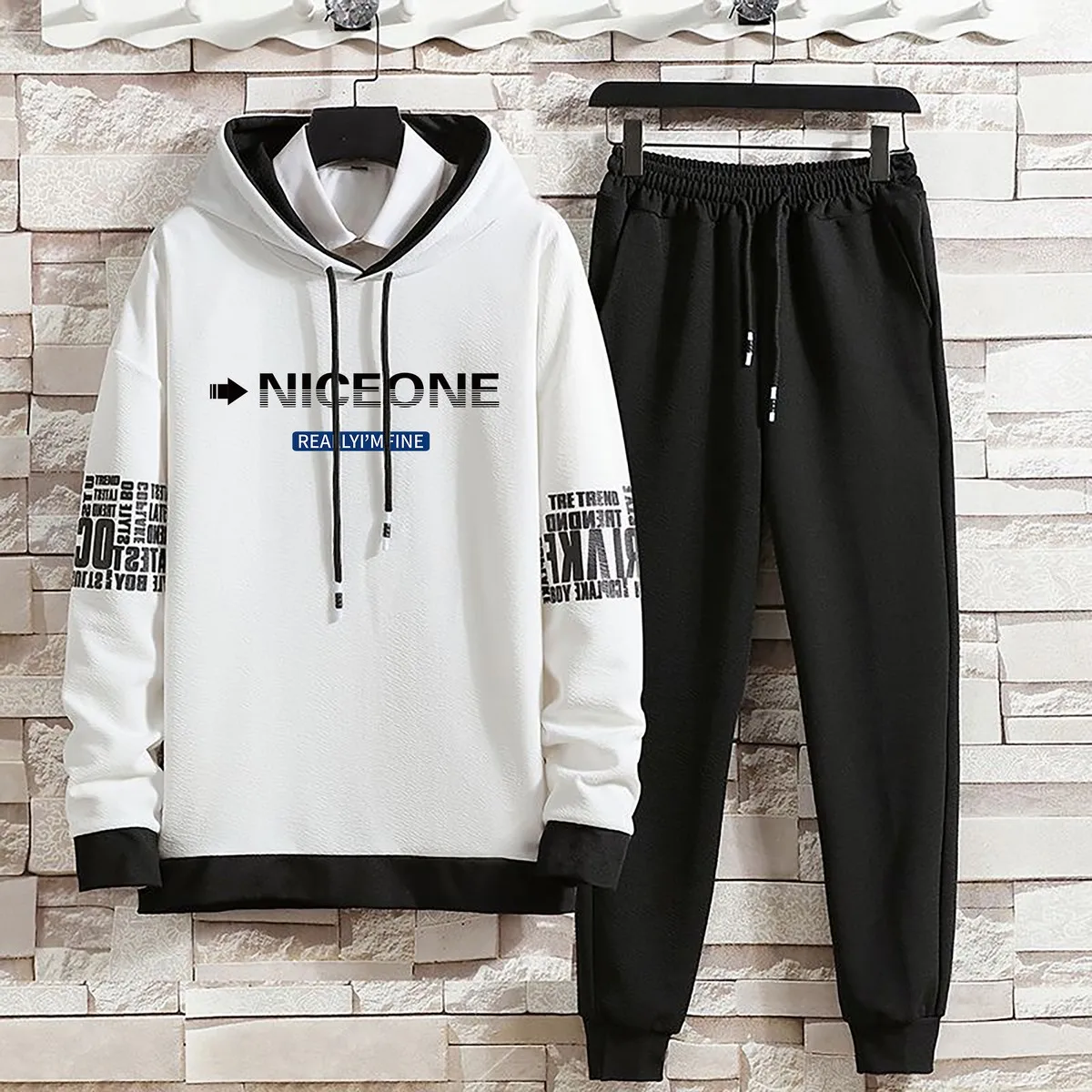 Summer Autumn Suits Hoodies Set Pants Pullover Hat Casual Hood Print Sweaterhoodie Men Clothing for Men New Top Long Sleeves