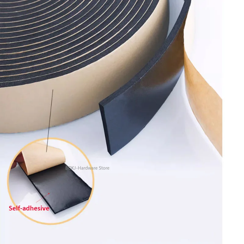 EPDM sponge sealing Strip shock absorber Gasket door and window gap windproof Soundproof strip Black 10~50MM WIDTH