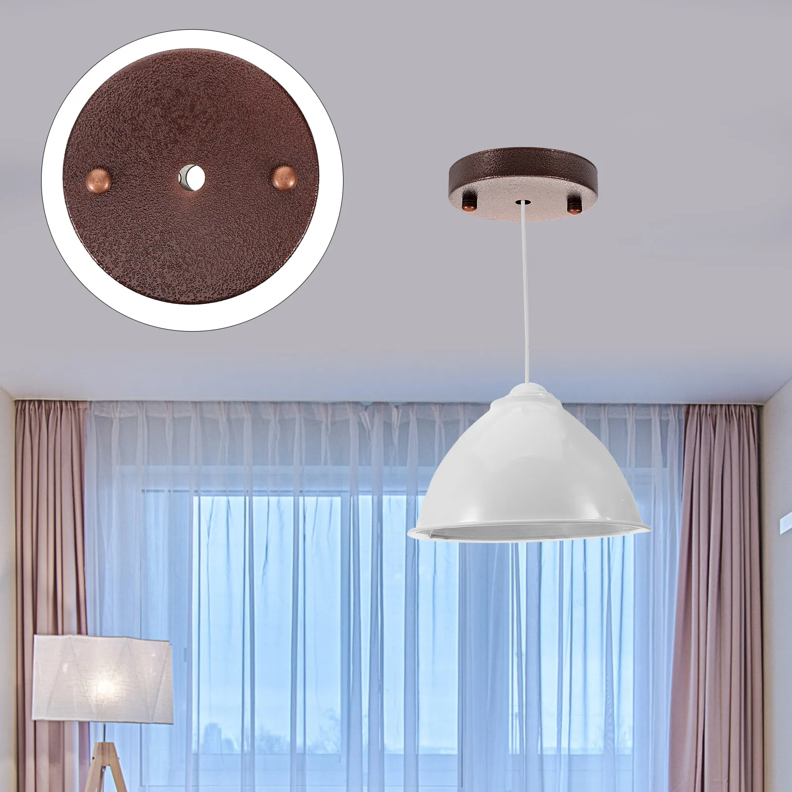 

Vintage Style Metal Ceiling Lamp Cover Plate Mounting Bracket For Light Bulb Protection Compatible With Pendant Ceiling Lights