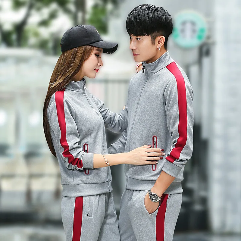 Spring Women Men Sport Suit Tracksuit Zip Up Jacket Sweatshirt+sweatpant Unisex Jogger Running Casual Outfit gym Set Sportswear