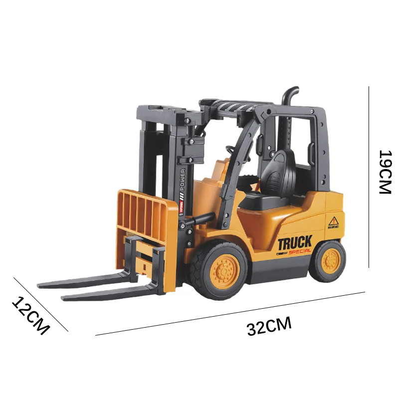 1:12 6CH RC Forklift Truck Model Construction Crane Vehicle Sound And Light Electric Trucks Simulation Gifts Toys For Childrens