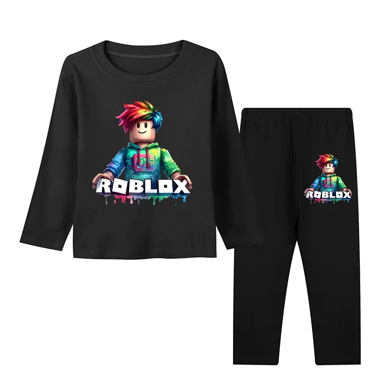 Roblox جديد الخريف الشتاء مجموعة ملابس الأطفال ملابس خاصة الطفل السراويل طويلة الأكمام ملابس بيجامات للأطفال مجموعة طفل الفتيان منامة #4