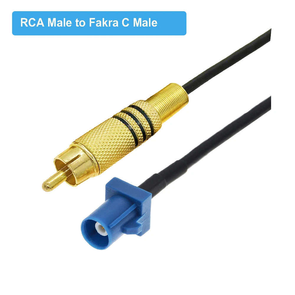 Fakra C Male to 3.5 RCA Male Video Cable RG174 Adapter Car Reversing Rear View Camera Adapter Cables for Mercedes Benz for Ford
