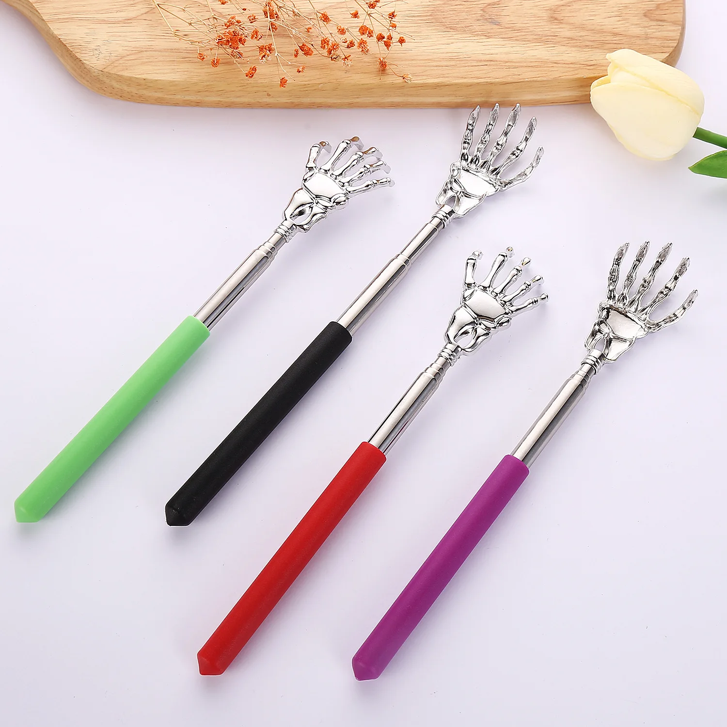 Extendable Back Scratcher Portable Stainless Steel Telescoping Back Scratcher for Both Human and Pets Extendable Back Massager