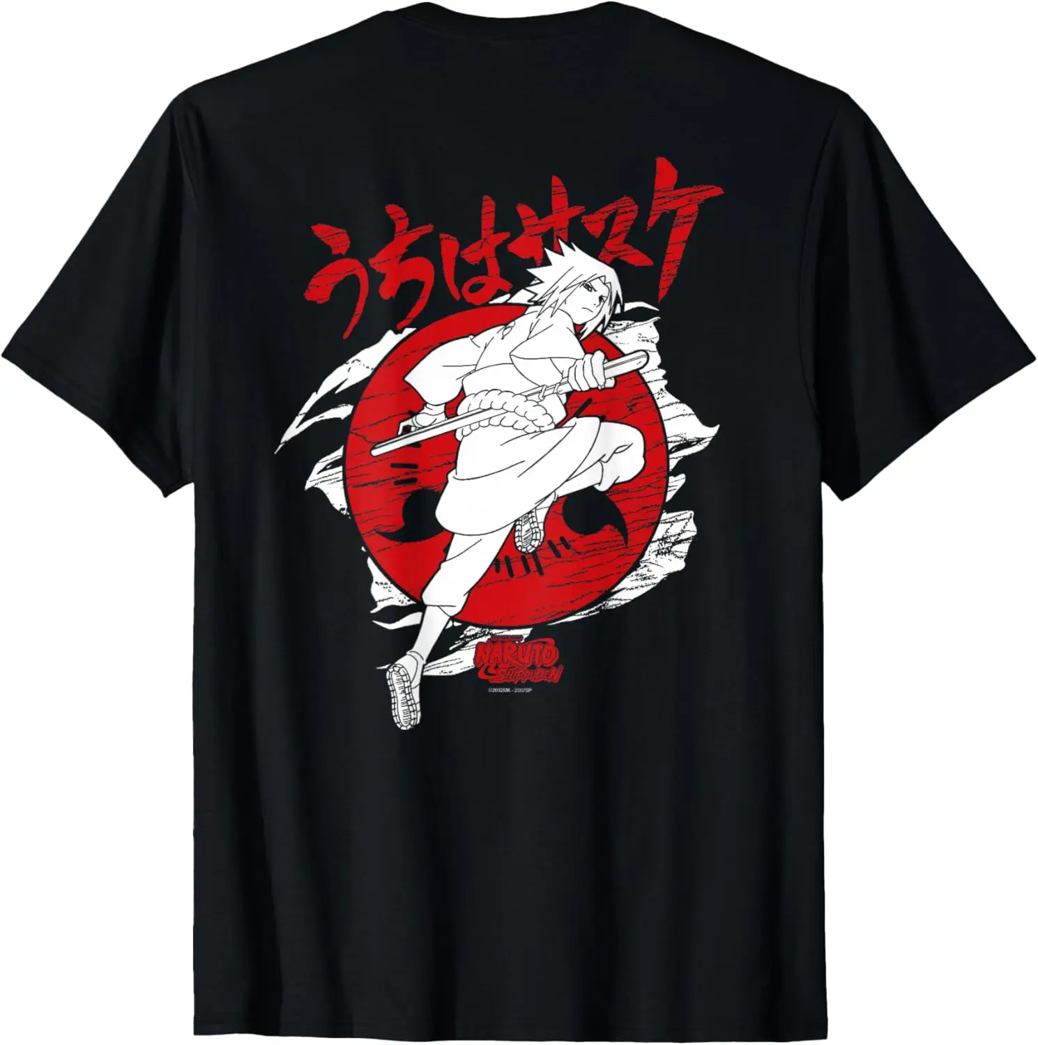Naruto Shippuden Front and Back Sasuke Sharingan Anime T-Shirt S-6XL