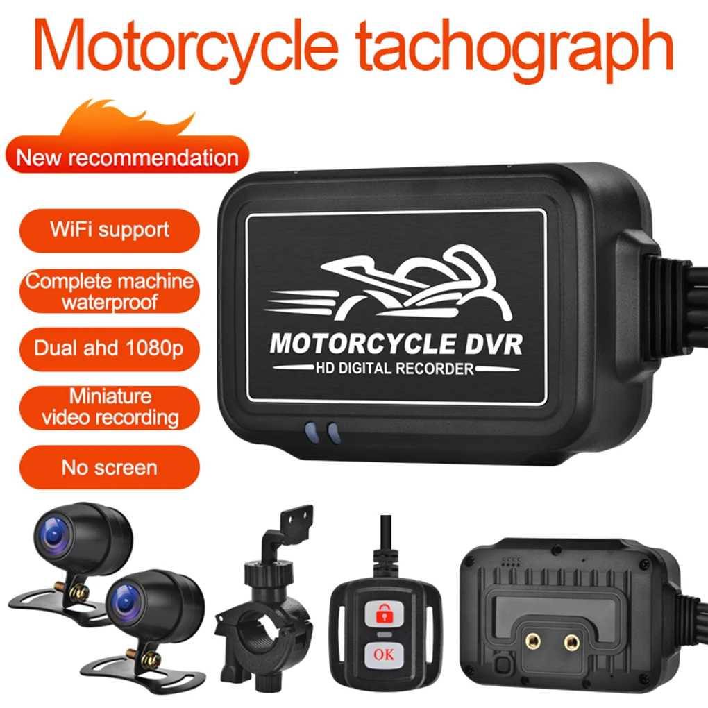 

Motorcycle Camera 1080P WiFi 120 Degree Wide Angle Loop Recording APP Playback Parking Sensor Memory Card Camcorder Recorder