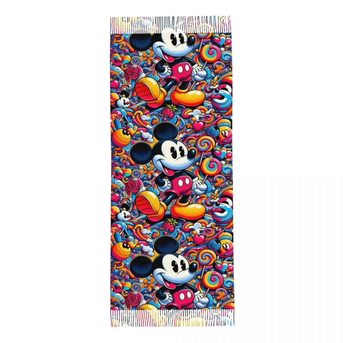 مخصص شرابة وشاح المرأة لينة Kawaii الكرتون شال التفاف الأوشحة الشتوية الإناث