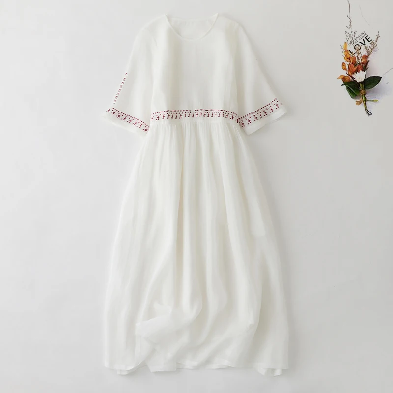 تنورة فنية فضفاضة تناسب القنب دكتور مطرزة بحاشية كبيرة تنورة طويلة Sle تخفيف الخصر مادة فضفاضة للموسم الآخر ربيع Au...