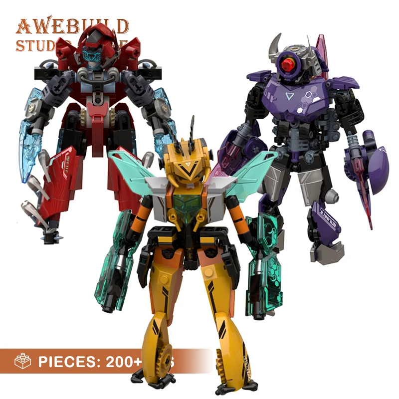 

2 IN 1 Insect Mechanical Warrior MOC Bricks Toys NEW Mecha Wasp Robot Building Blocks Transformable Model Action Figure DIY Gift