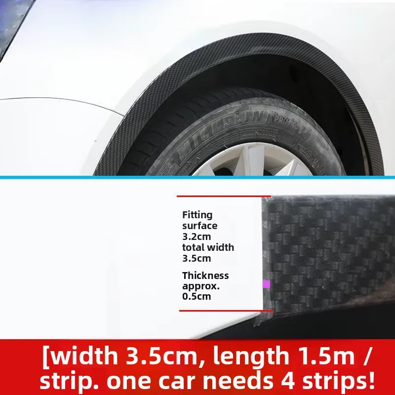 Dekorative Lippen aus Kohlefaser für Radbögen, Auto-Karosserie-Styling, Radlaufverkleidungen, schwarzer Kunststoff im Carbonfaser-Look – Detail 10