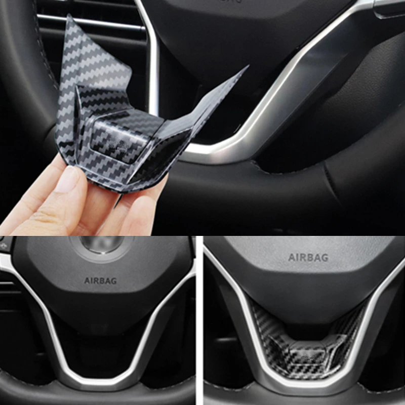 Car Inner Steering Wheel Lower Bottom Frame Cover Trim Sticker Accessories For VW Golf 8 Passta Arteon ID.3 ID.4 ID.6 2021-2024