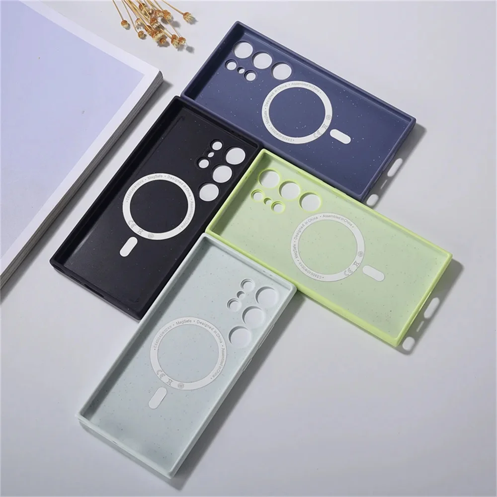 

New SMASUNG S24 Ultra 5G Liquid Silicone Magnetic Case For Galaxy S24 S24+ S24U Magsafe Wireless Charging Shockproof Cover + Box