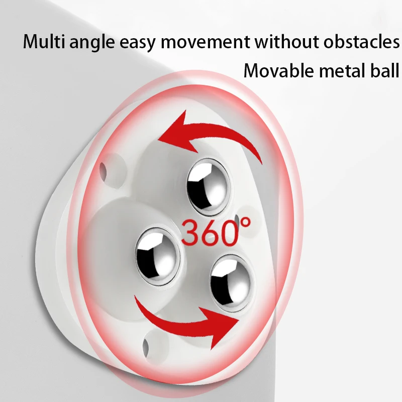 4Pcs Self Adhesive Ball Universal ล้อ3ลูกปัดสแตนเลส Katrol Baja แบริ่ง Mute สำหรับกล่องเก็บของในครัวเรือนโต๊ะข้างเตียงฐาน