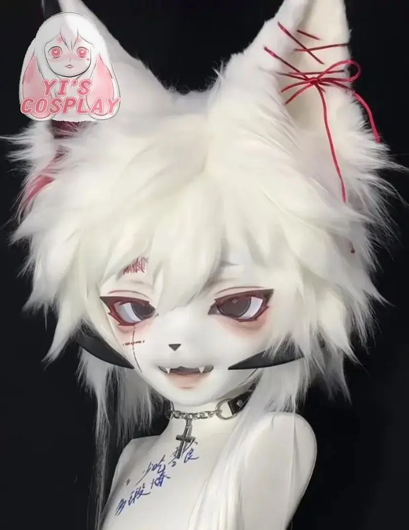 

Yis cosplay Custom Furry head Kigurumi Head Cosplay Kemono Fursuit Handmade Headsets Beast Customized Fursuit Kemono Head